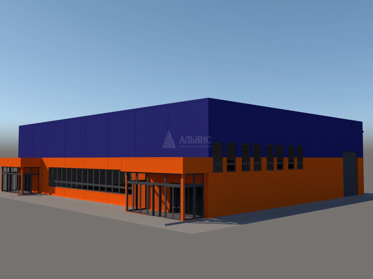 3D визуализация Магазин из сэндвич-панелей - фото 2